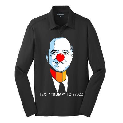 Adam Schiff Pencil Neck Text Trump Silk Touch Performance Long Sleeve Polo