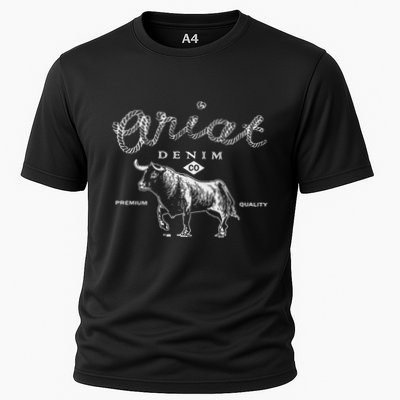 A.R.I.A.T Denim Bull Premium Quality Co Western Flair Performance Shirt