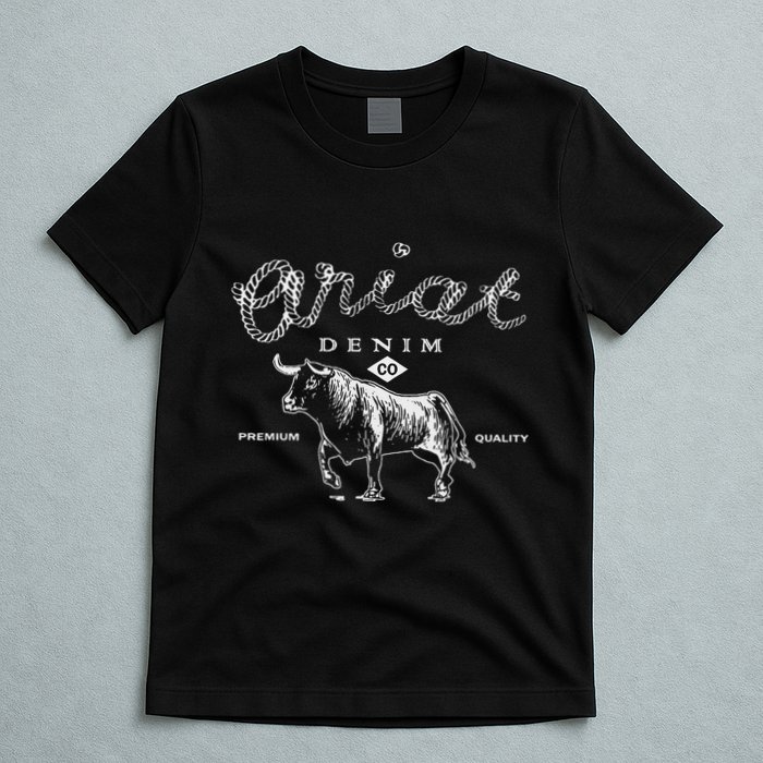 A.R.I.A.T Denim Bull Premium Quality Co Western Flair T-Shirt
