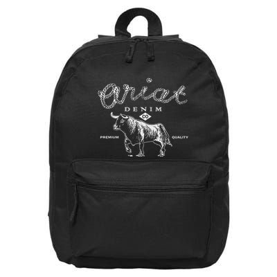 A.R.I.A.T Denim Bull Premium Quality Co Western Flair 16 in Basic Backpack