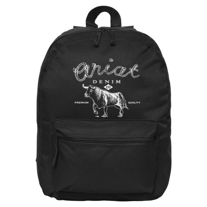 A.R.I.A.T Denim Bull Premium Quality Co Western Flair 16 in Basic Backpack