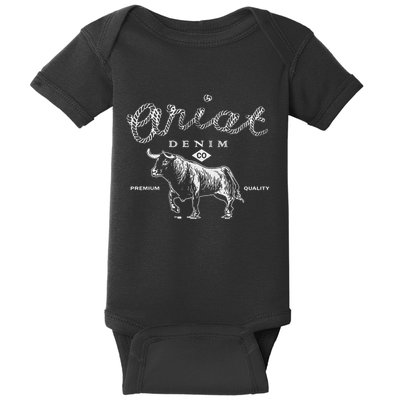 A.R.I.A.T Denim Bull Premium Quality Co Western Flair Baby Bodysuit
