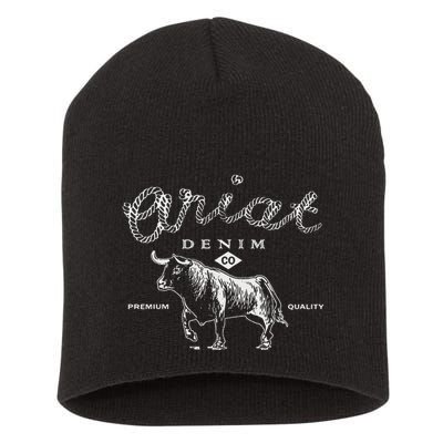 A.R.I.A.T Denim Bull Premium Quality Co Western Flair Short Acrylic Beanie