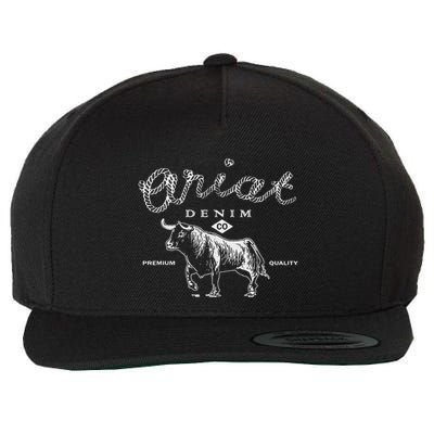 A.R.I.A.T Denim Bull Premium Quality Co Western Flair Wool Snapback Cap