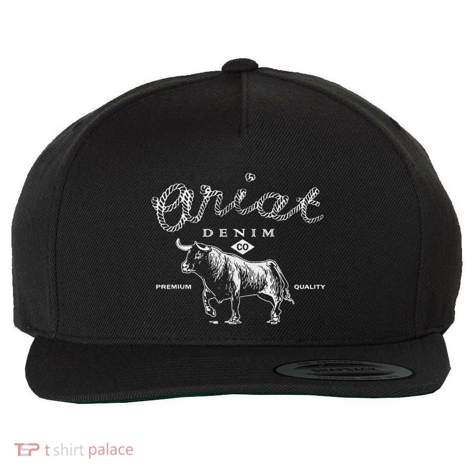 A.R.I.A.T Denim Bull Premium Quality Co Western Flair Wool Snapback Cap