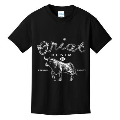 A.R.I.A.T Denim Bull Premium Quality Co Western Flair Kids T-Shirt