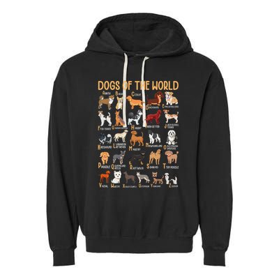 Alphabet Dog Breeds Various Kawaii Cartoon Dogs Dog Garment-Dyed Fleece Hoodie