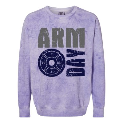 Arm Day Bicep And Tricep Gym Rat Great Gift Colorblast Crewneck Sweatshirt