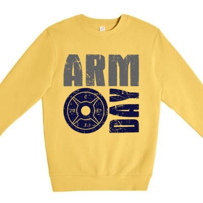 Arm Day Bicep And Tricep Gym Rat Great Gift Premium Crewneck Sweatshirt