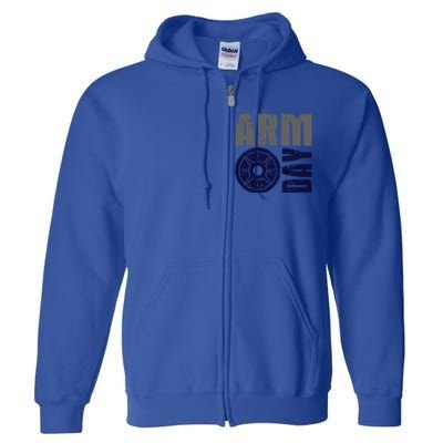 Arm Day Bicep And Tricep Gym Rat Great Gift Full Zip Hoodie