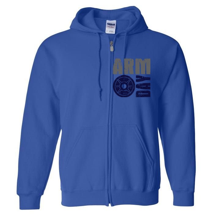 Arm Day Bicep And Tricep Gym Rat Great Gift Full Zip Hoodie