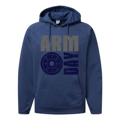 Arm Day Bicep And Tricep Gym Rat Great Gift Performance Fleece Hoodie