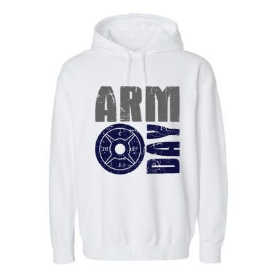 Arm Day Bicep And Tricep Gym Rat Great Gift Garment-Dyed Fleece Hoodie