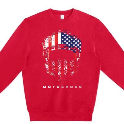 American Dirt Bike Motocross Apparel Motocross Dirt Bike Premium Crewneck Sweatshirt