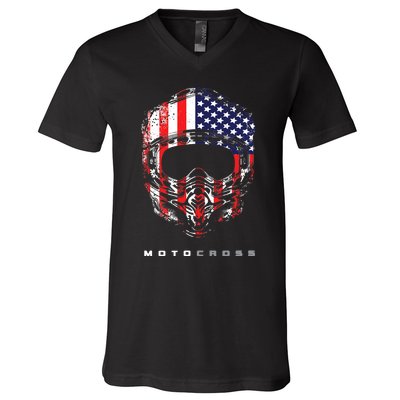 American Dirt Bike Motocross Motocross Dirt Bike V-Neck T-Shirt