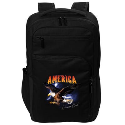 American Dreamer Bald Eagle In Action Impact Tech Backpack