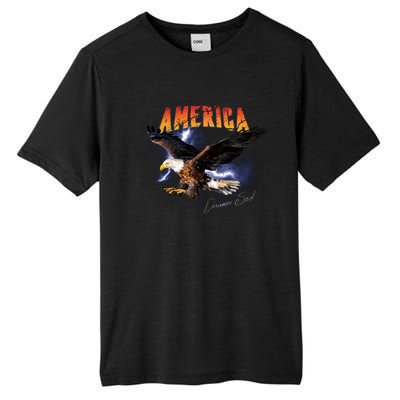 American Dreamer Bald Eagle In Action Tall Fusion ChromaSoft Performance T-Shirt