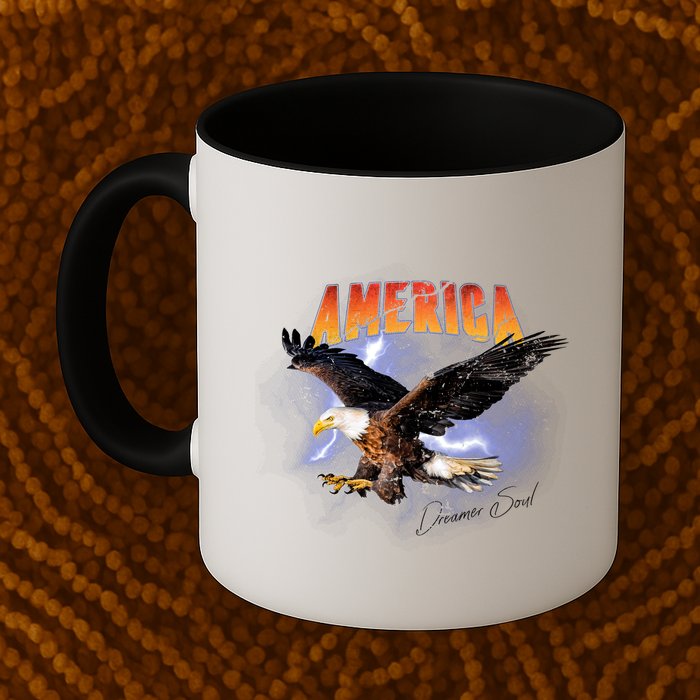 American Dreamer Bald Eagle In Action Mug
