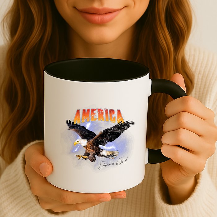 American Dreamer Bald Eagle In Action Mug