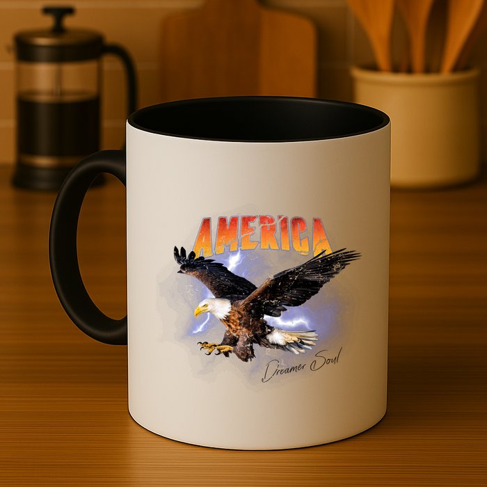 American Dreamer Bald Eagle In Action Mug