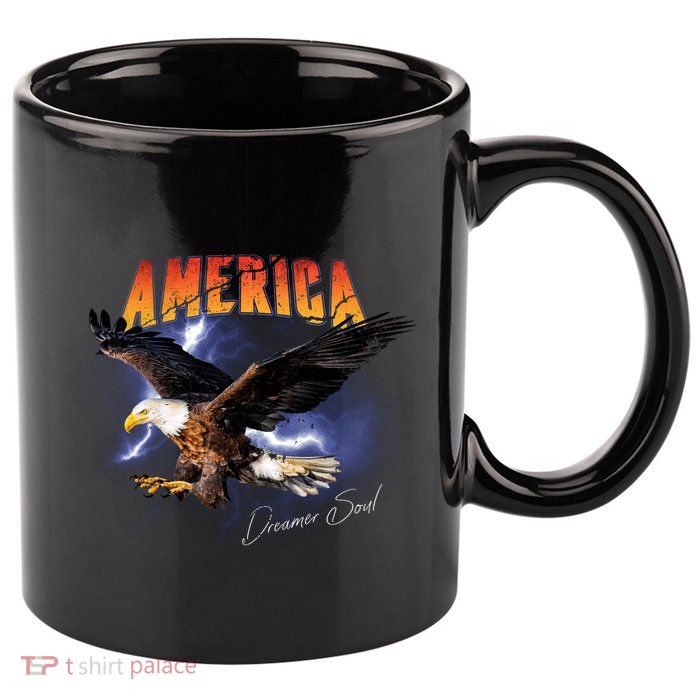 American Dreamer Bald Eagle In Action 11oz C Handle Ceramic Mug