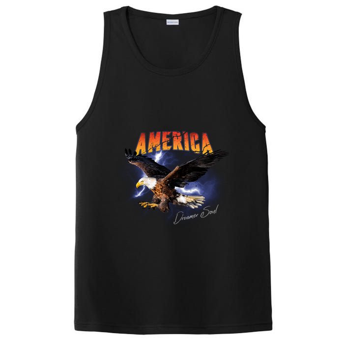American Dreamer Bald Eagle In Action PosiCharge Competitor Tank
