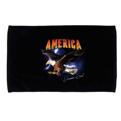 American Dreamer Bald Eagle In Action Microfiber Hand Towel