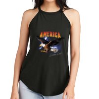 American Dreamer Bald Eagle In Action Women's Perfect Tri Rocker Tank
