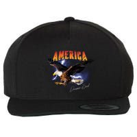 American Dreamer Bald Eagle In Action Wool Snapback Cap