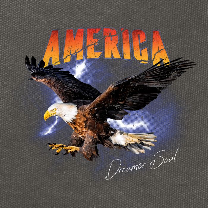American Dreamer Bald Eagle In Action Cotton Canvas Backpack