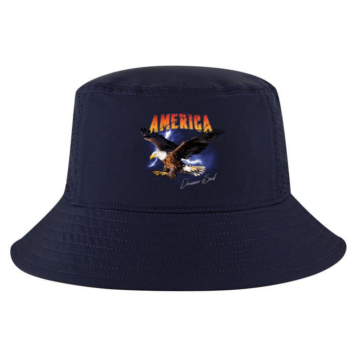 American Dreamer Bald Eagle In Action Cool Comfort Performance Bucket Hat