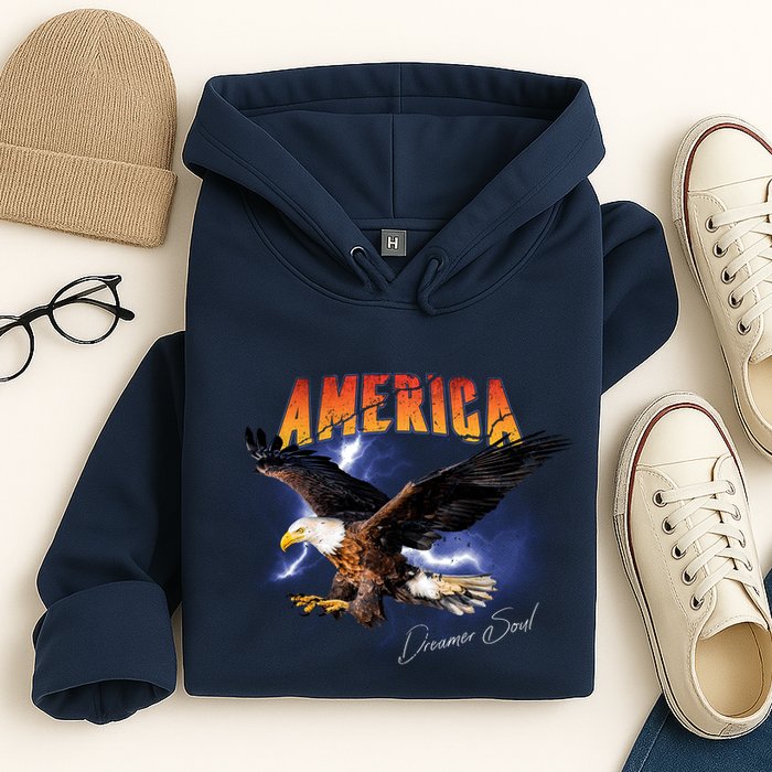 American Dreamer Bald Eagle In Action Hoodie