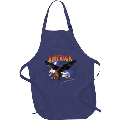 American Dreamer Bald Eagle In Action Full-Length Apron With Pockets
