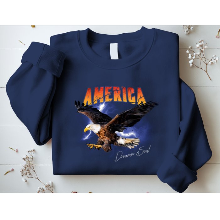 American Dreamer Bald Eagle In Action Sweatshirt