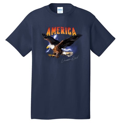 American Dreamer Bald Eagle In Action Tall T-Shirt