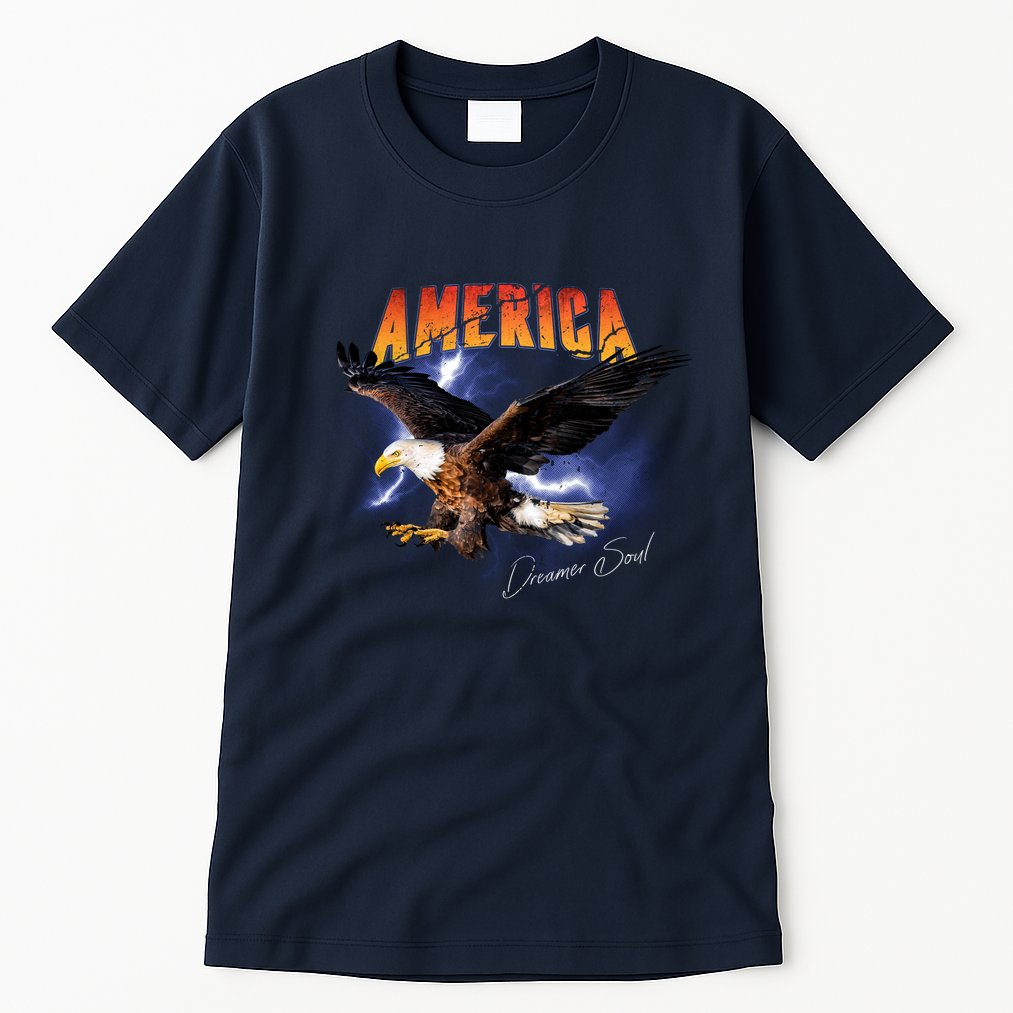 American Dreamer Bald Eagle In Action Tall T-Shirt