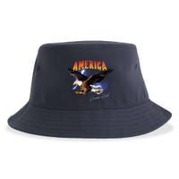American Dreamer Bald Eagle In Action Sustainable Bucket Hat
