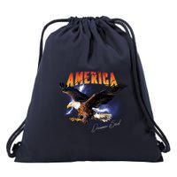 American Dreamer Bald Eagle In Action Drawstring Bag