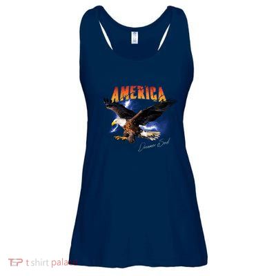 American Dreamer Bald Eagle In Action Ladies Essential Flowy Tank