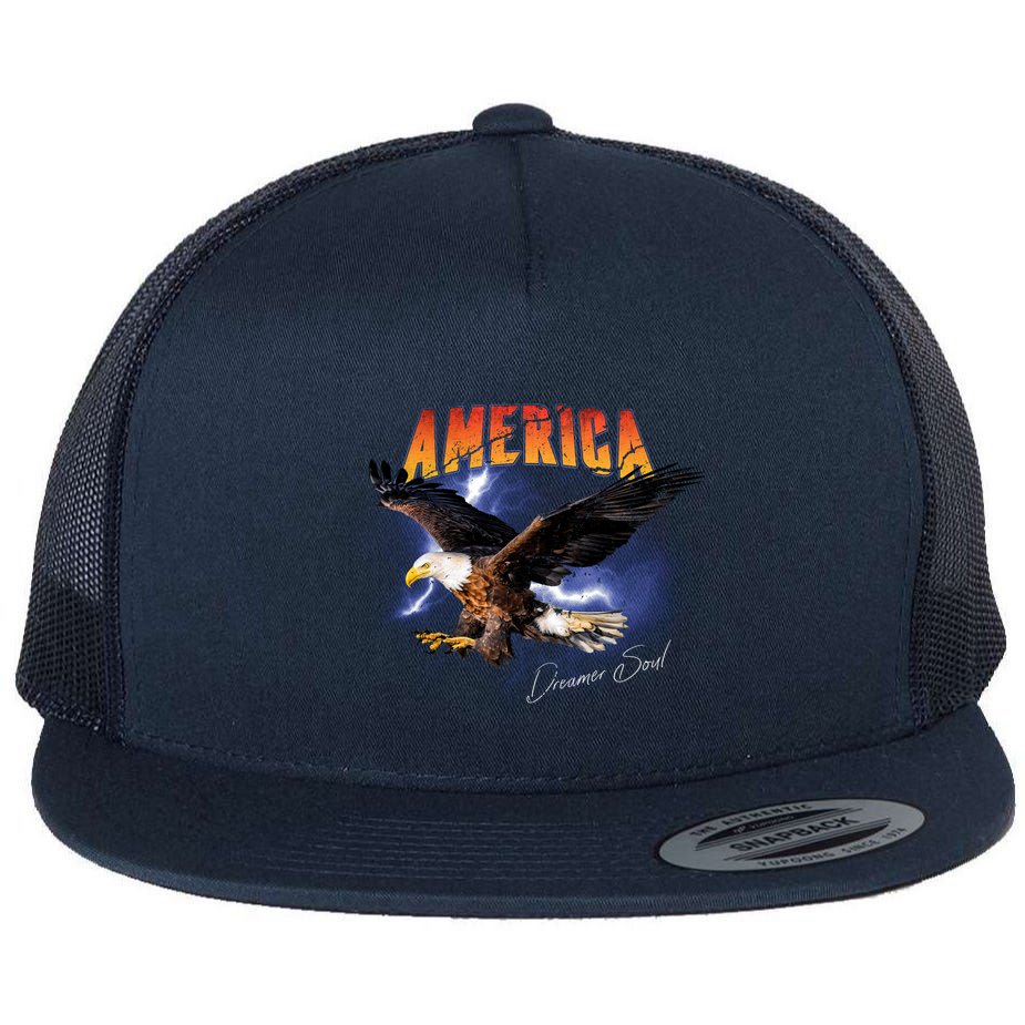 American Dreamer Bald Eagle In Action Flatbill Hat