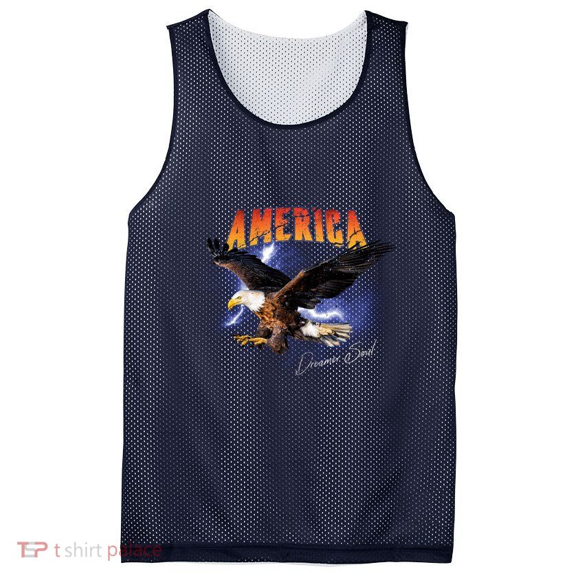 American Dreamer Bald Eagle In Action Mesh Reversible Basketball Jersey Tank