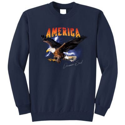 American Dreamer Bald Eagle In Action Tall Sweatshirt