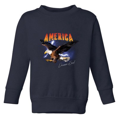 American Dreamer Bald Eagle In Action Toddler Sweatshirt