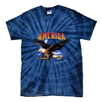 American Dreamer Bald Eagle In Action Tie-Dye T-Shirt