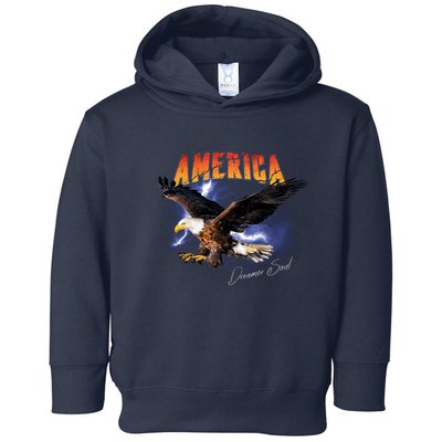 American Dreamer Bald Eagle In Action Toddler Hoodie