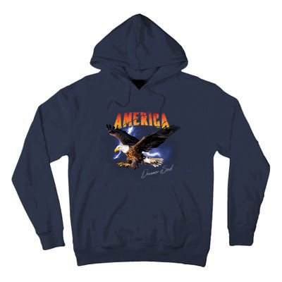 American Dreamer Bald Eagle In Action Tall Hoodie