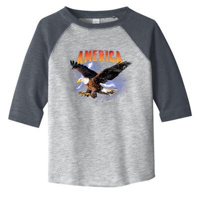 American Dreamer Bald Eagle In Action Toddler Fine Jersey T-Shirt