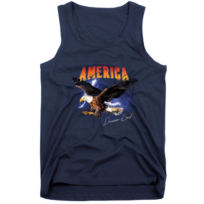 American Dreamer Bald Eagle In Action Tank Top