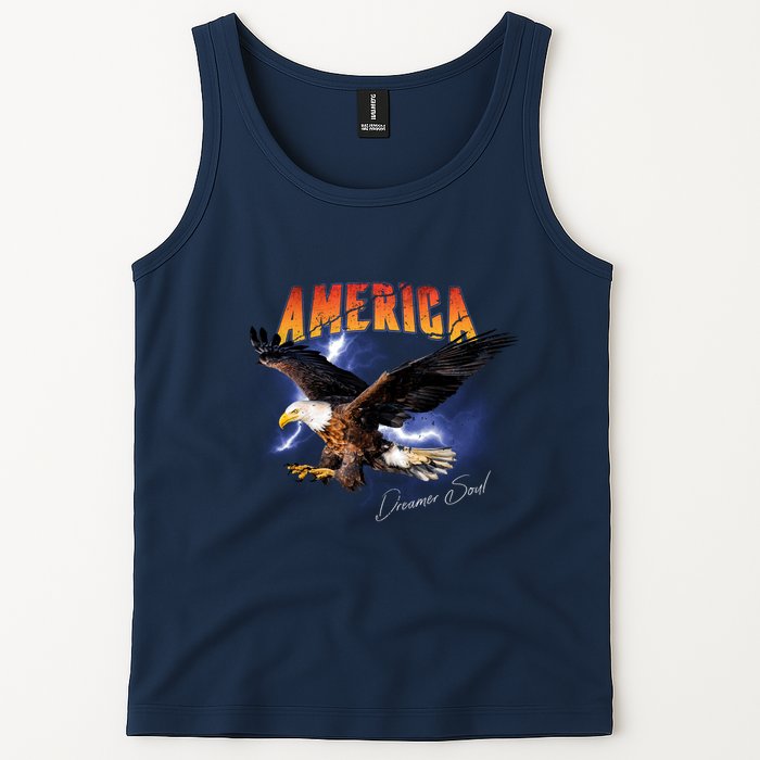 American Dreamer Bald Eagle In Action Tank Top