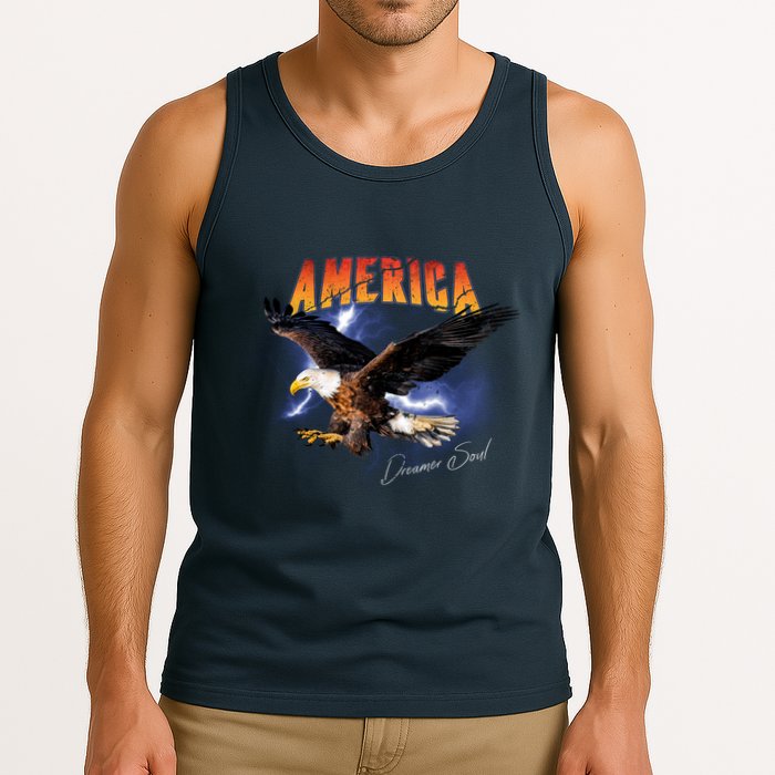 American Dreamer Bald Eagle In Action Tank Top